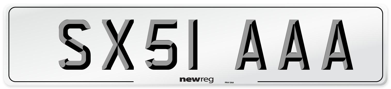 SX51 AAA Number Plate from New Reg